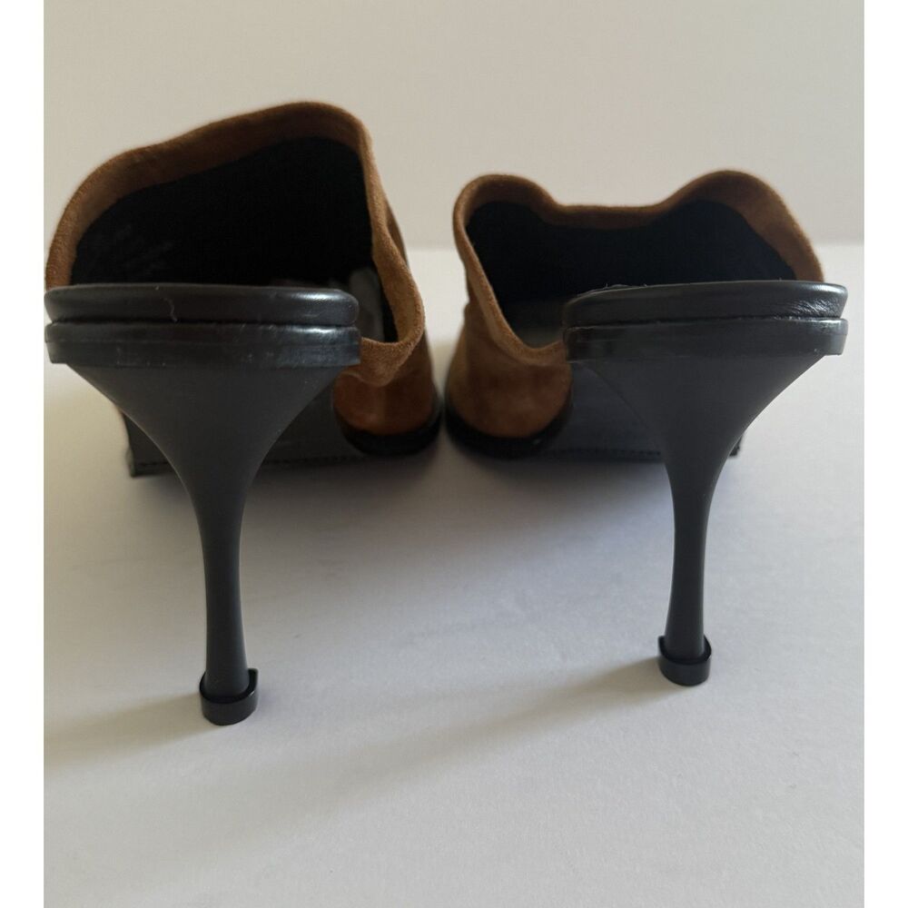 NWOB Free People Leila Suede Leather Slip On Cognac Brown Mules Sz 40 (9.5) - Picture 3 of 9